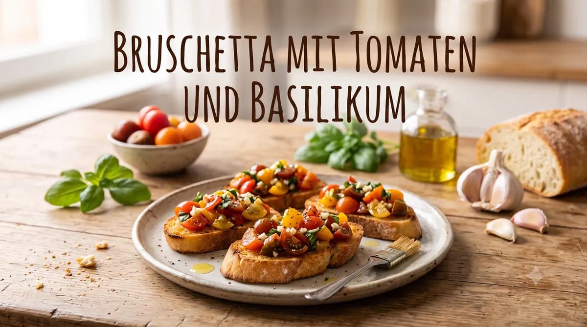 Bruschetta mit Tomaten und Basilikum