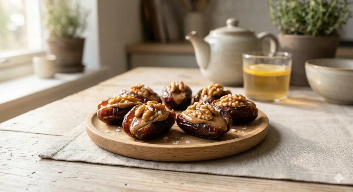 Gefüllte Datteln mit Walnuss und Meersalz